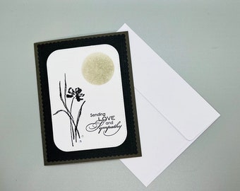 Sympathy handmade card - Condolences handmade card - Elegant sympathy card - sympathy greetings