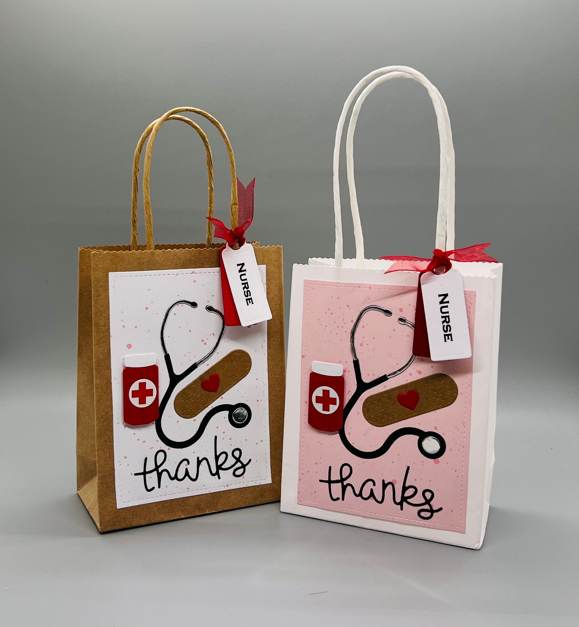 Favor bag for nurse, Nurse appreciation gift, Healthcare appreciation, Handmade paper bag nurses, Gift bag for nurses, Thank you nurse bag