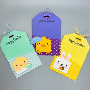 Étiquettes de Pâques pour paniers - Porte-monnaie de Pâques - Porte-cartes-cadeaux d’étiquettes de Pâques - Étiquettes décoratives pour paniers de Pâques - Étiquette de fête de Pâques à l’école