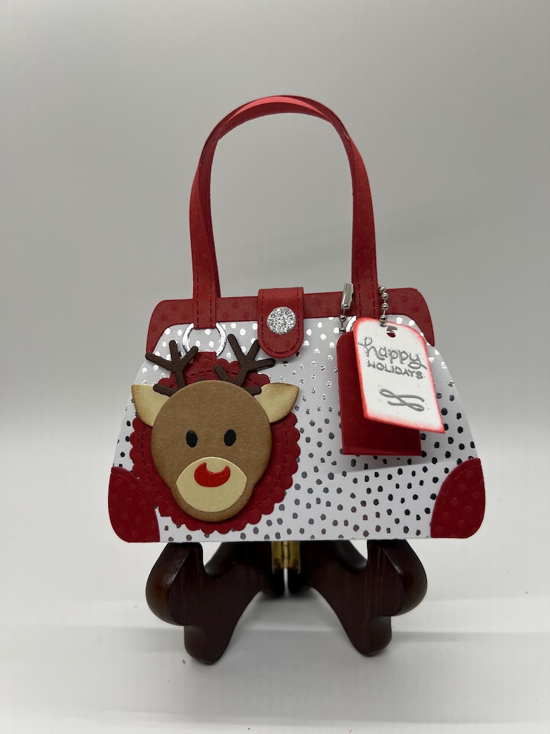 Handmade Christmas Gift Card Holder, Holiday Paper Purse Treat Bag image 3