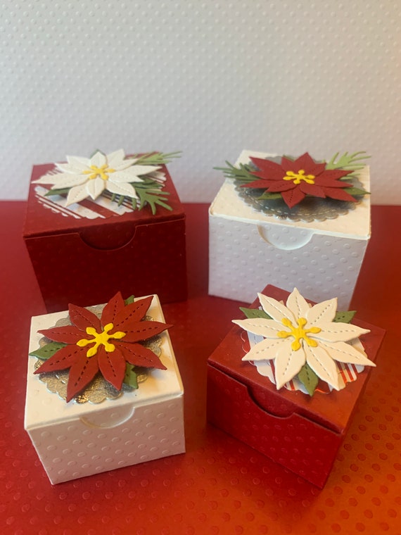 Nesting Christmas Boxes Christmas Decorative Boxes Poinsettia Gift