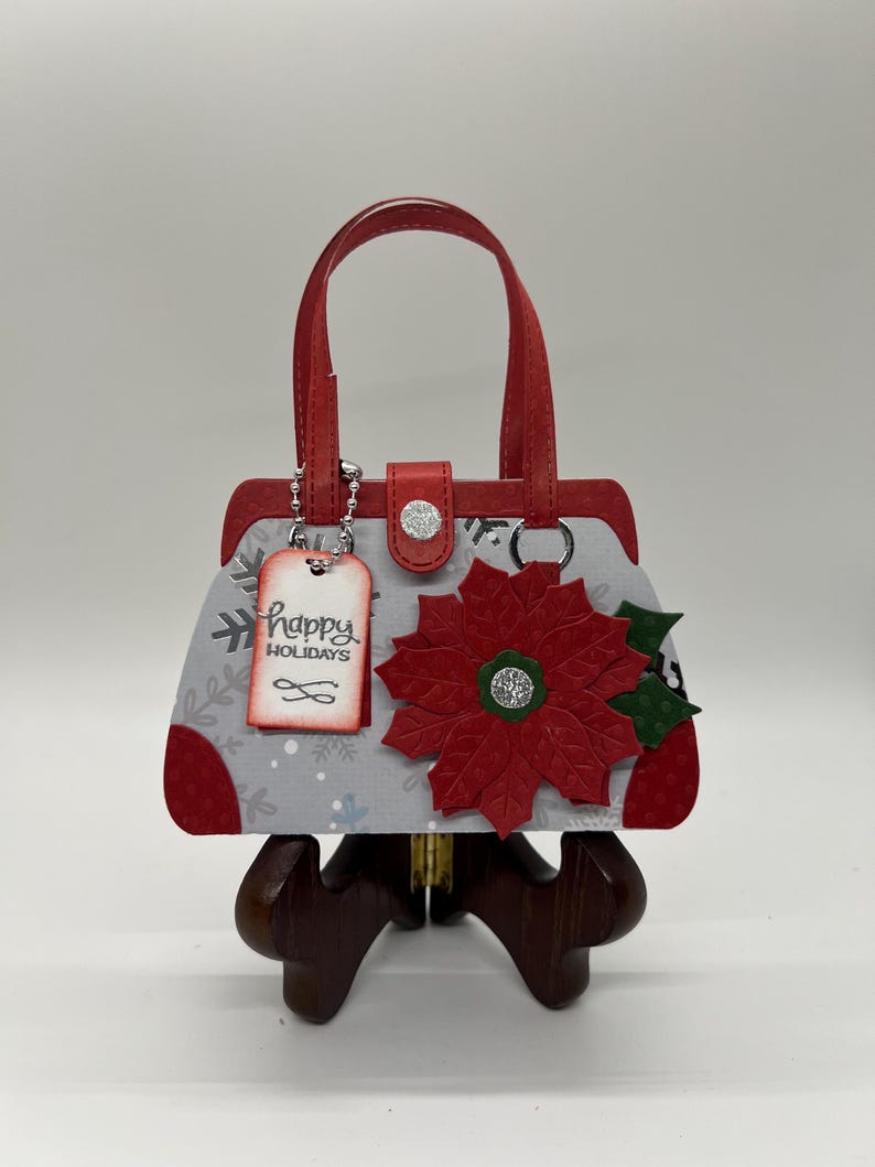 Handmade Christmas Gift Card Holder, Holiday Paper Purse Treat Bag image 6