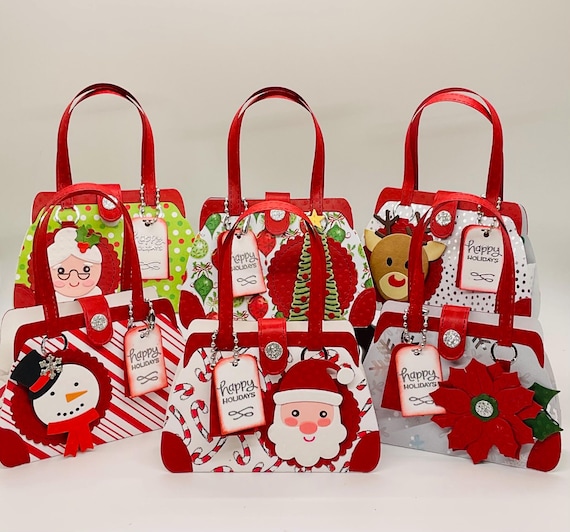Handmade Christmas Gift Card Holder, Holiday Paper Purse Treat Bag