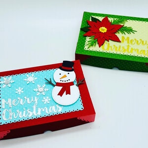 Christmas gift box - Cookie gift box - Snowman gift box - Poinsettia gift box - Holiday cookie box - Decorated Christmas box