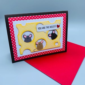 Carte de Saint-Valentin avec des souris, Carte d'animaux mignons de Saint-Valentin, Carte de Saint-Valentin d'animaux drôles, Carte de Saint-Valentin Aninmal pun, Carte Galentines