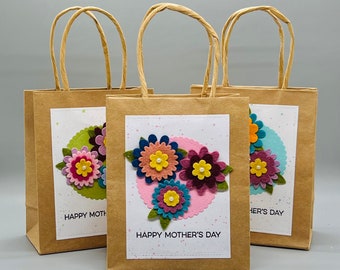 thumbnail image 2 of 48PCS Mother's Day Gift Bags - Pink Floral Design With Handles For Party Favors 2 of 12