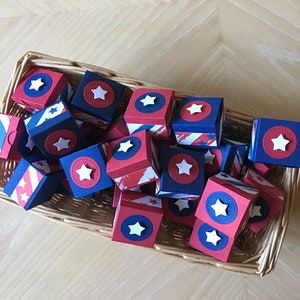 Treat box fourth of July - Fourth of July mini box - Red White and Blue party treats - 4th of July party favors - Patriotic party favors -