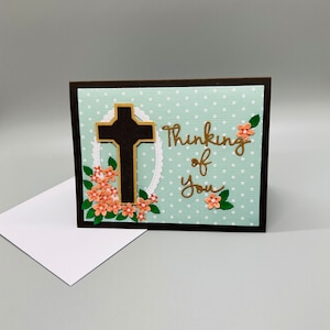 Carte de pensée pour vous - Carte de sympathie faite main - Carte de condoléances - Carte de voeux de deuil - Carte de sympathie religieuse - Carte religieuse de rétablissement