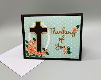 Thinking of you card - Handmade Sympathy card - Condolences card - Mourning greeting card - Religious sympathy card -Get well religious card