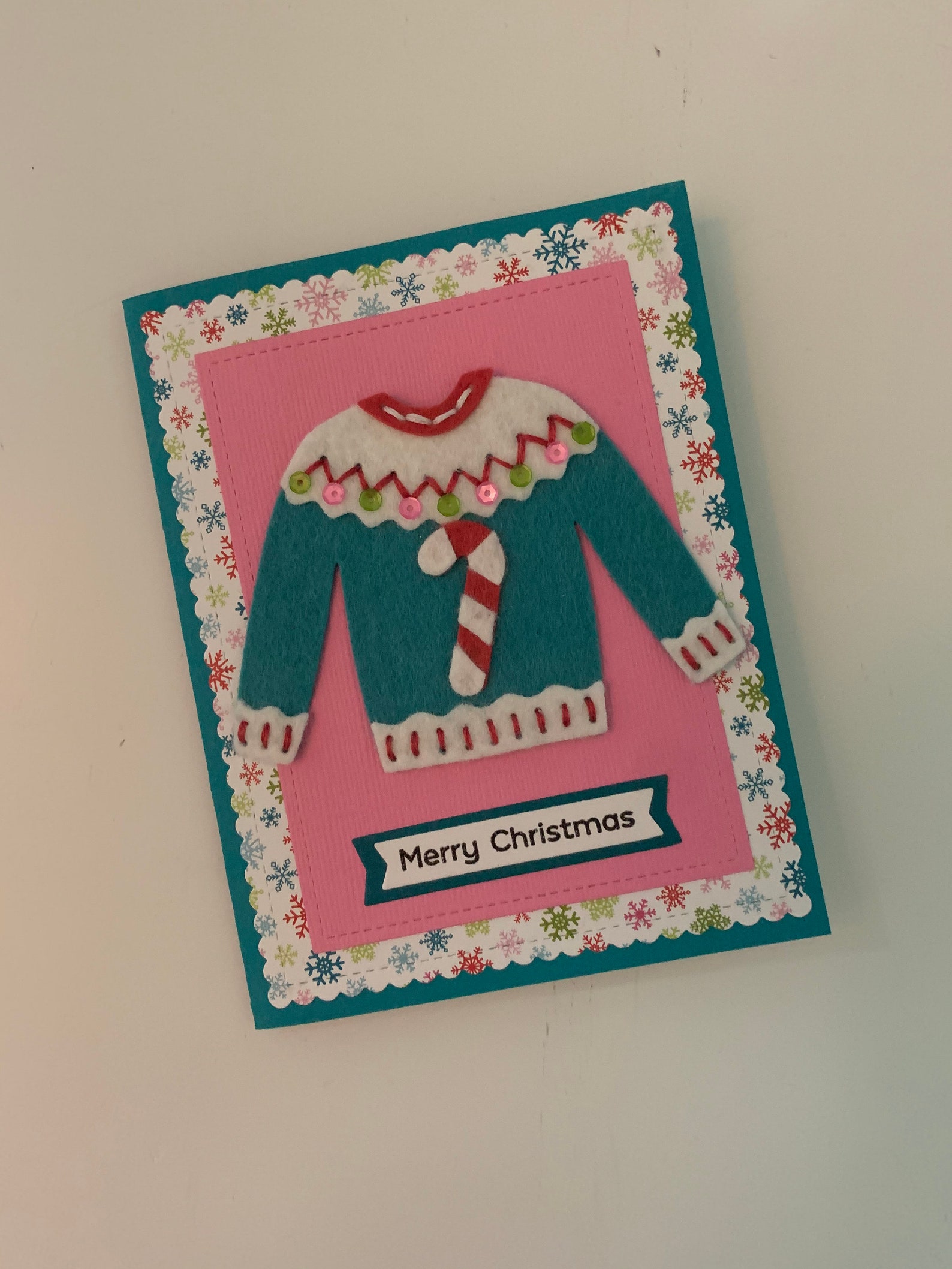 Ugly Sweater Christmas Card Handmade Christmas Greeting Card - Etsy
