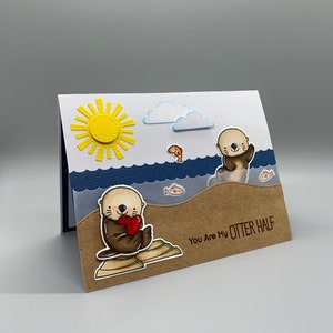 Carte d'amour loutre - Carte avec des loutres - Demi-carte vous êtes ma loutre - Carte de Saint-Valentin - Saint Valentin loutre - Carte d'amour animal drôle