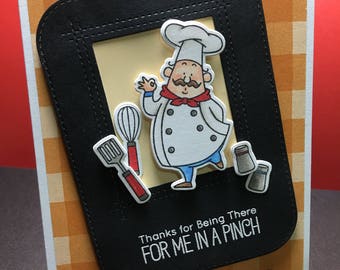 Thank you card for chef - Card for cook - Funny card for chef - Card for baker - Chef greeting card - Chef appreciation card