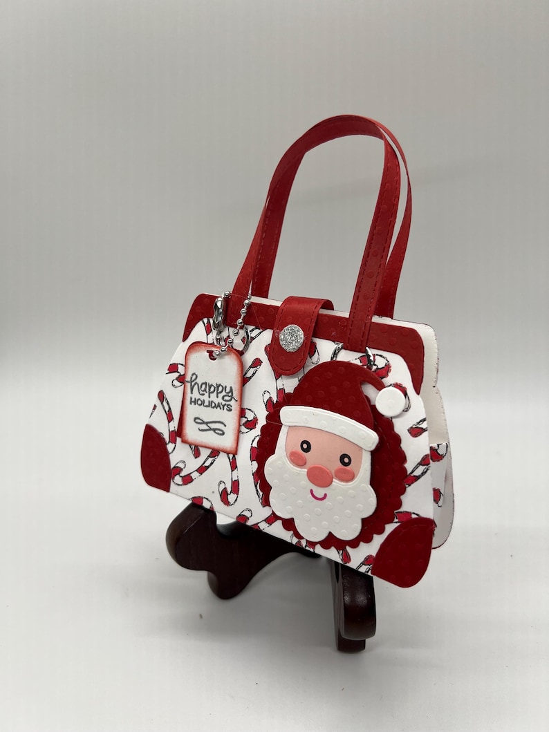 Handmade Christmas Gift Card Holder, Holiday Paper Purse Treat Bag image 4