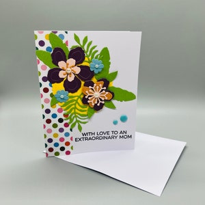 Mother's Day card- Handmade card for Mom - Floral card for Mom - Greeting card for Mom - Happy Birthday card for Mom - Happy birthday mom
