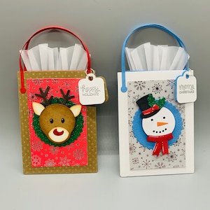Porte-cartes de Noël - Cadeaux de Noël - Porte-cartes de Noël - Porte-cartes bonhomme de neige - Porte-cartes renne