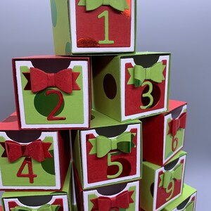 Christmas advent calendar boxes Handmade advent calendar Advent calendar decor Advent calendar for family Christmas advent activity image 2