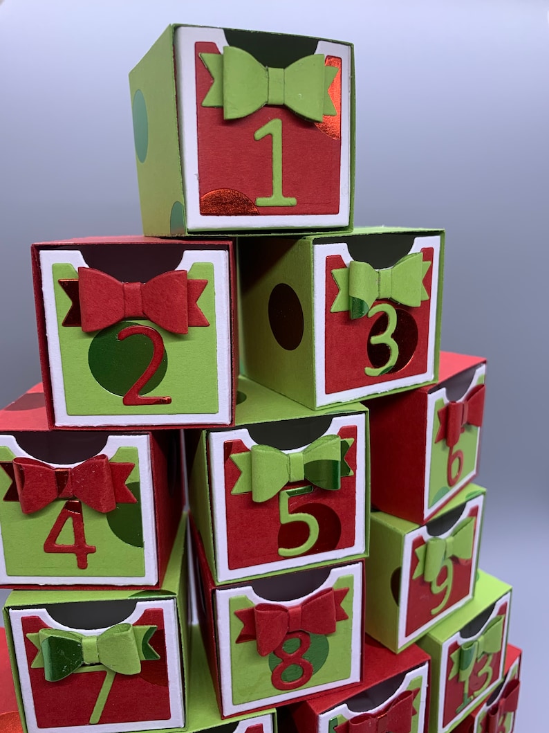 Christmas advent calendar boxes Handmade advent calendar Advent calendar decor Advent calendar for family Christmas advent activity image 2