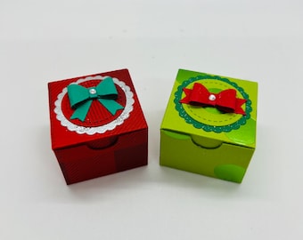Christmas small gift box - Christmas party favor - Gift box for Christmas - Mini Christmas treat box - Christmas holiday gift box