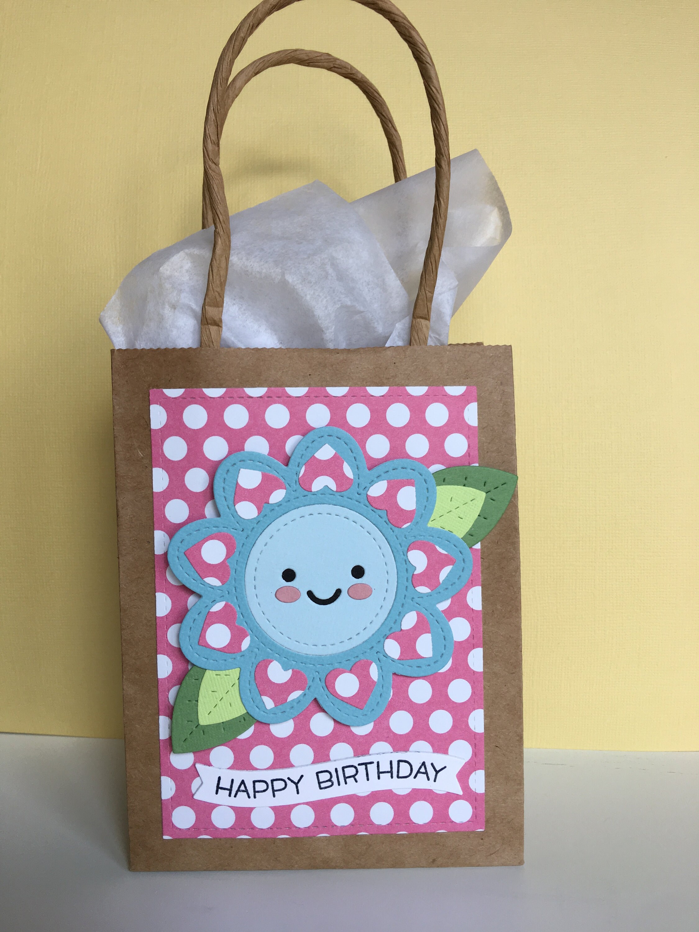 Sacchetto regalo, Buon compleanno con puntini colorati in carta/cartone  Grigio (L/H/D) 25x34x8cm
