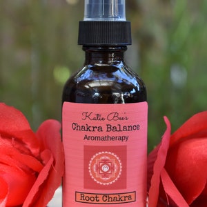 2 oz Root Chakra Aromatherapy Spray Bottle, Essential Oils Room Spray, Body Spray, Room Mist, Chakra Balance