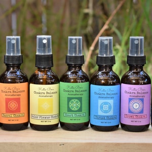 2 oz Chakra Aromatherapy Set, 7 Spray Bottles, doTERRA Essential Oils Room Spray, Body Spray, Room Mist, Chakra Balance