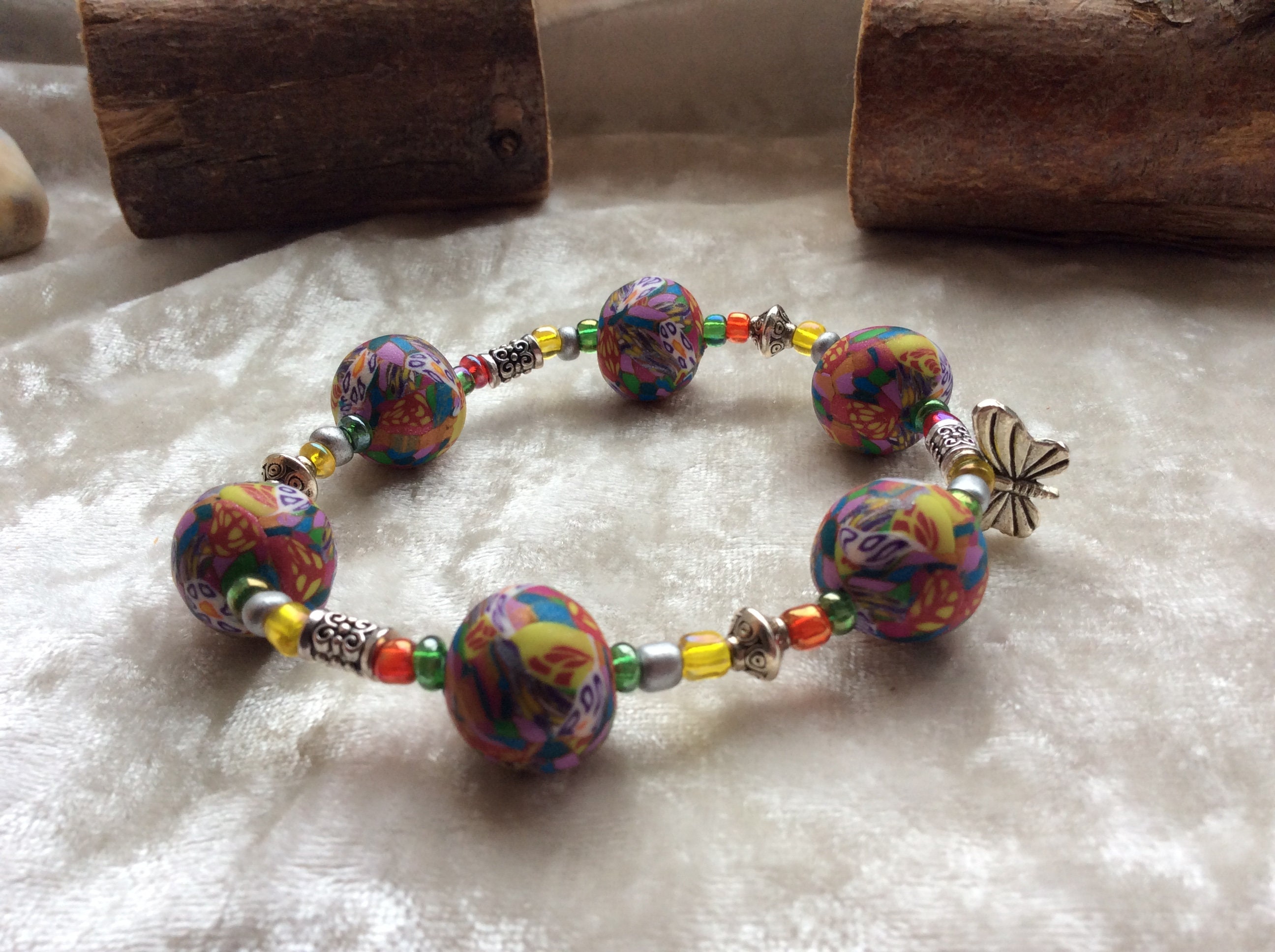 Polymer clay bead bracelet beaded bracelets bracelets for | Etsy