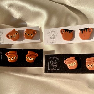 Jarritos Mexican pottery inspired stud earrings