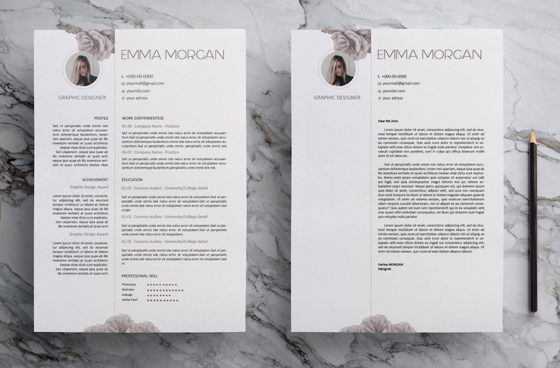 20/% Off Rose Resume Template CV template Letterhead Simple Resume Template CV template Letterhead M SALE !