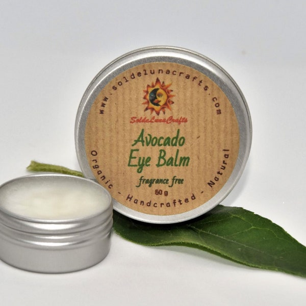 Avocado Eye Cream - Clean Natural Under Eye Skin Care - Tired Looking Eyes - Vegan - Natural - Plastic Free - Eco Shop - Parabens Free