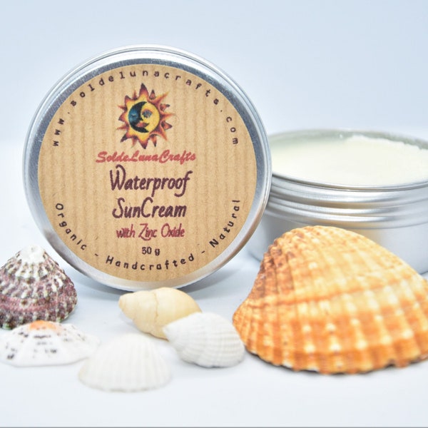 Waterproof Sun Cream - Non Nano Zinc Oxide - Eco Beauty - Reef Safe - Preservatives Free - Clean Skincare -Non Toxic - Beeswax -Plastic Free