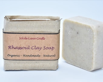 Rhassoul Clay Soap - Red Moroccan Clay - Nourishing - Gentle - Organic & Vegan Soap- Handmade - Natural -SLS Free- Palm Oil Free -Zero Waste