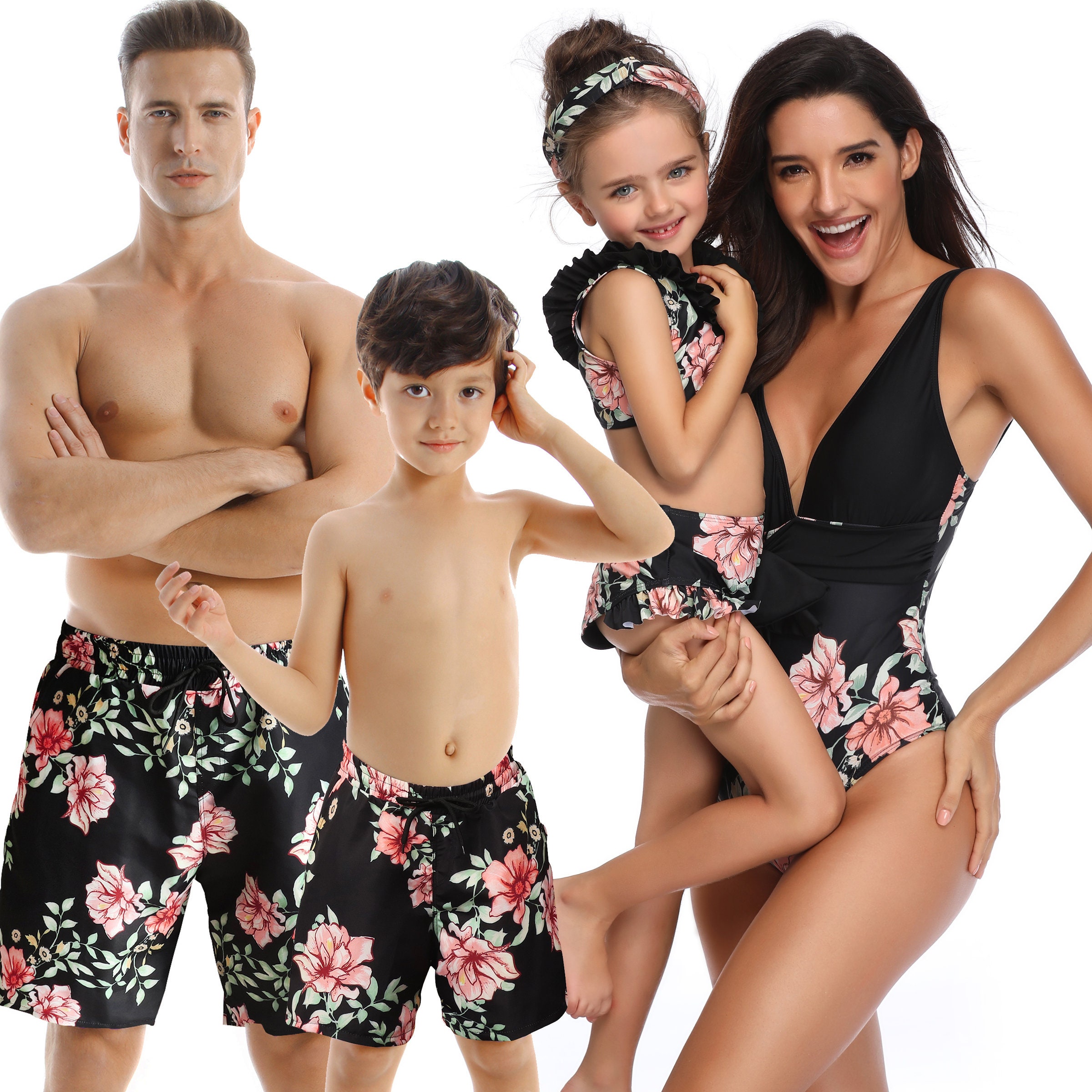2023 Plus Size Family Matching Swimsuit Couples Swimwear Dad & Son