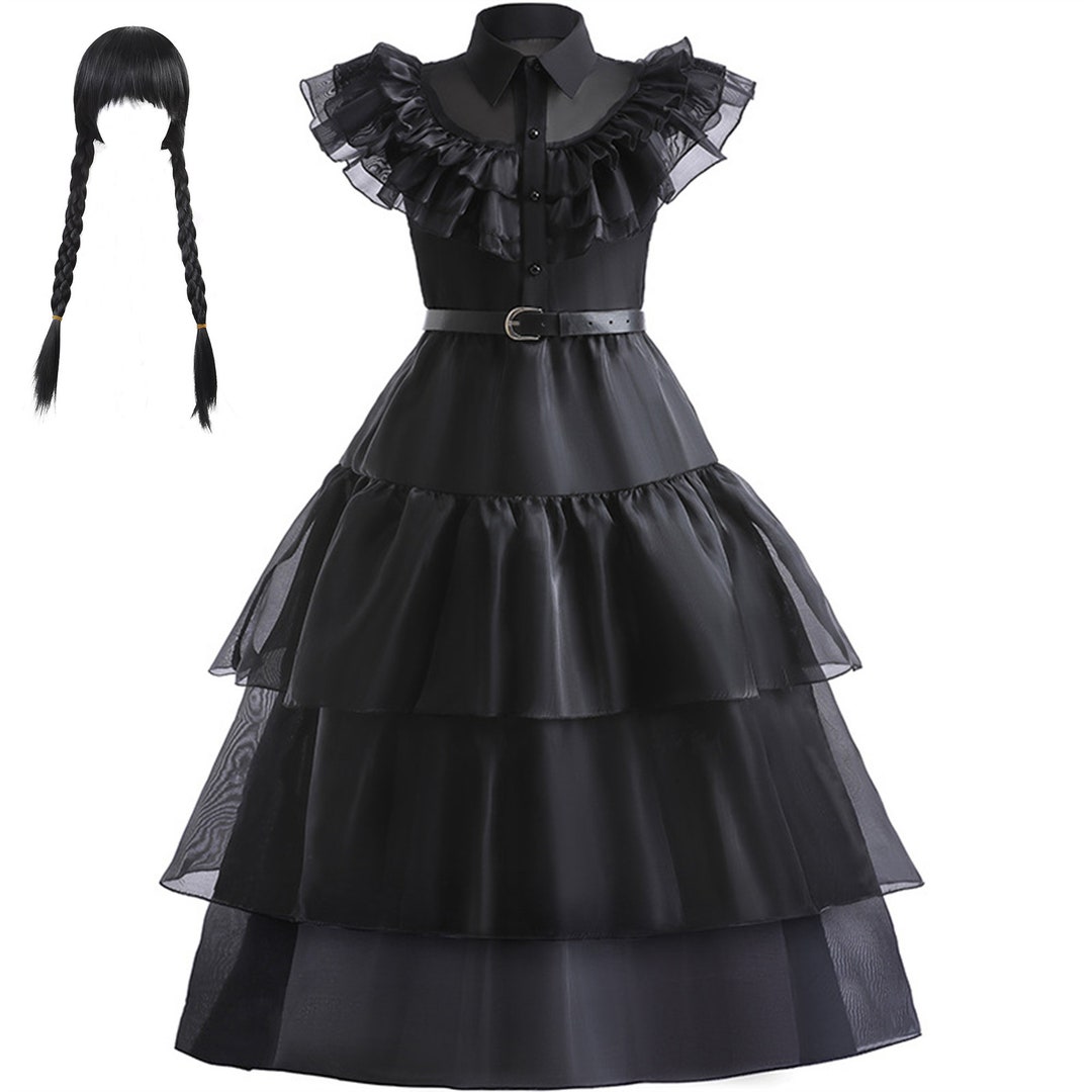 2023 Girls Black Dress for Wednesday Elegant Party Dress With - Etsy