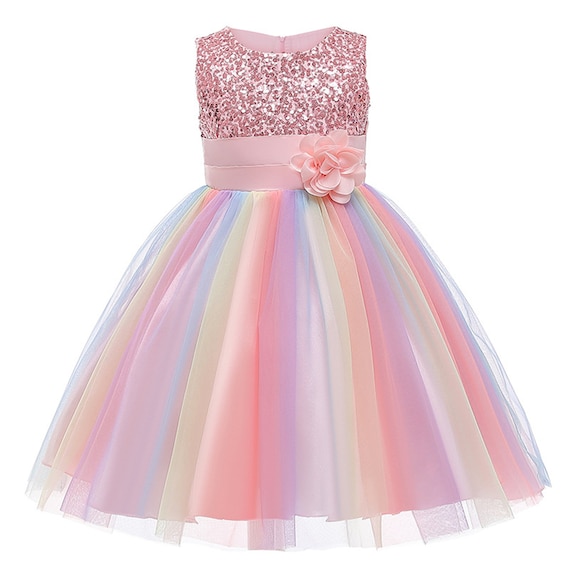 Girls Sequins Flower Dress Ball Dress Party Dress Fancy Dress 