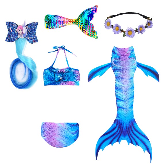 Conjunto de colas sirenas. colección de colas de sirena estilizadas para  imágenes prediseñadas.