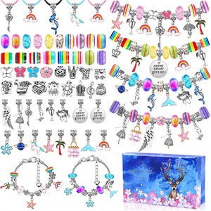 Bracelet DIY Kit Set for Jewelry Making, Cute Charms Jewelry 3D Beads  Birthday Christmas Gift for Kids Girls Women 