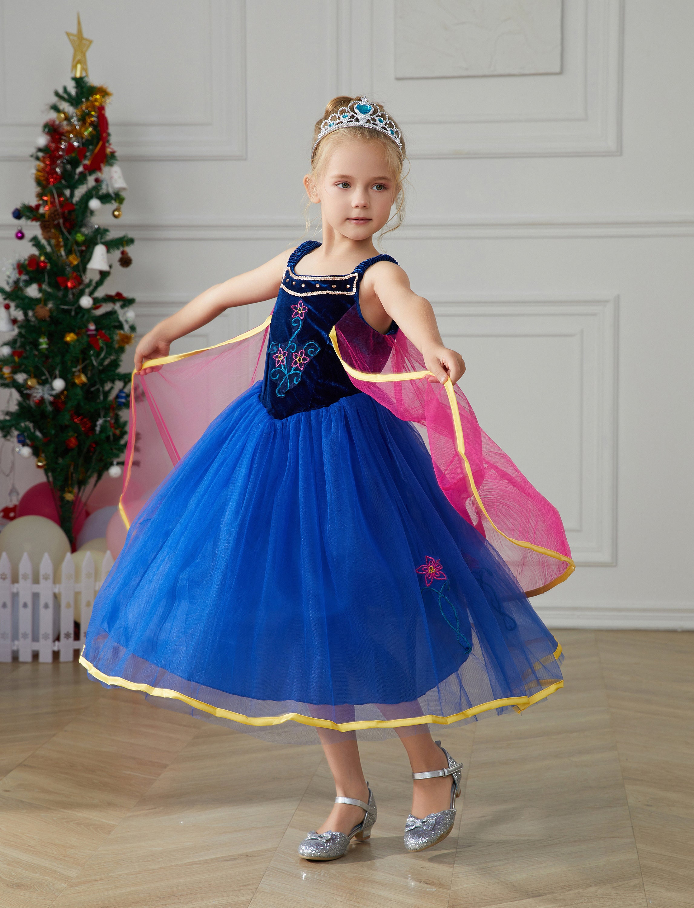 Dressy Daisy Girls' Princess Dress Costume Christmas Halloween Fancy  Dresses Up Butterfly Size 10-12 Blue