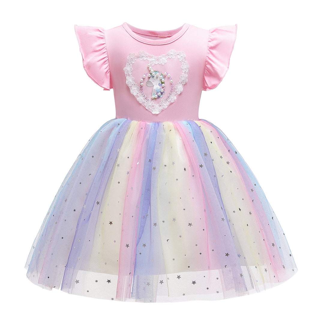 Girls Unicorn Casual Daily Wear Dress Birthday Party Dress - Etsy