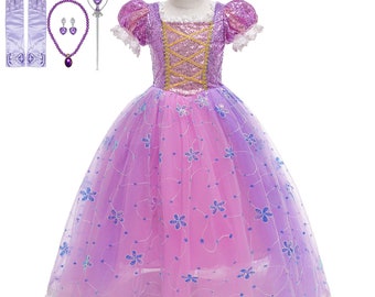 Girls Sofia Princess Dress Birthday Party Dress Halloween Dress up Sleeping Beauty Ball Gown