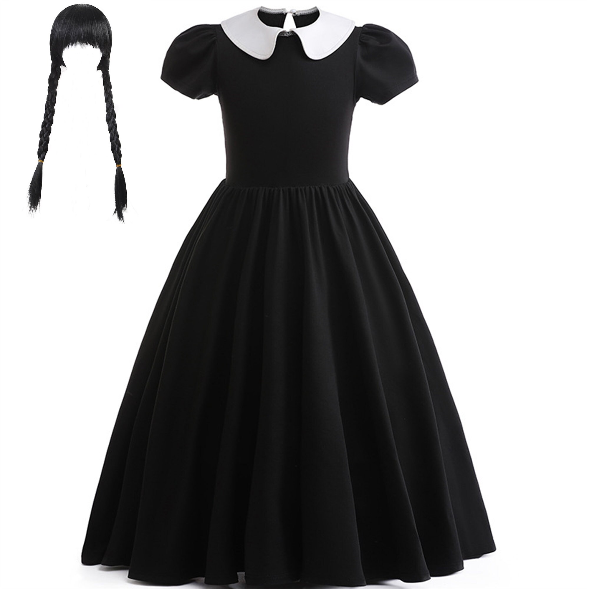 2023 Girls Short Sleeve Black Dress for Wednesday Elegant Etsy