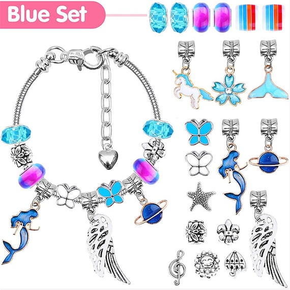 Kit DIY de 2 bracelets enfants à faire soi même avec charm licorne