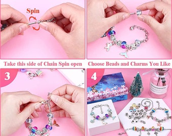 Girls DIY Charm Bracelet Making Kit DIY Jewelry Making Gift Box