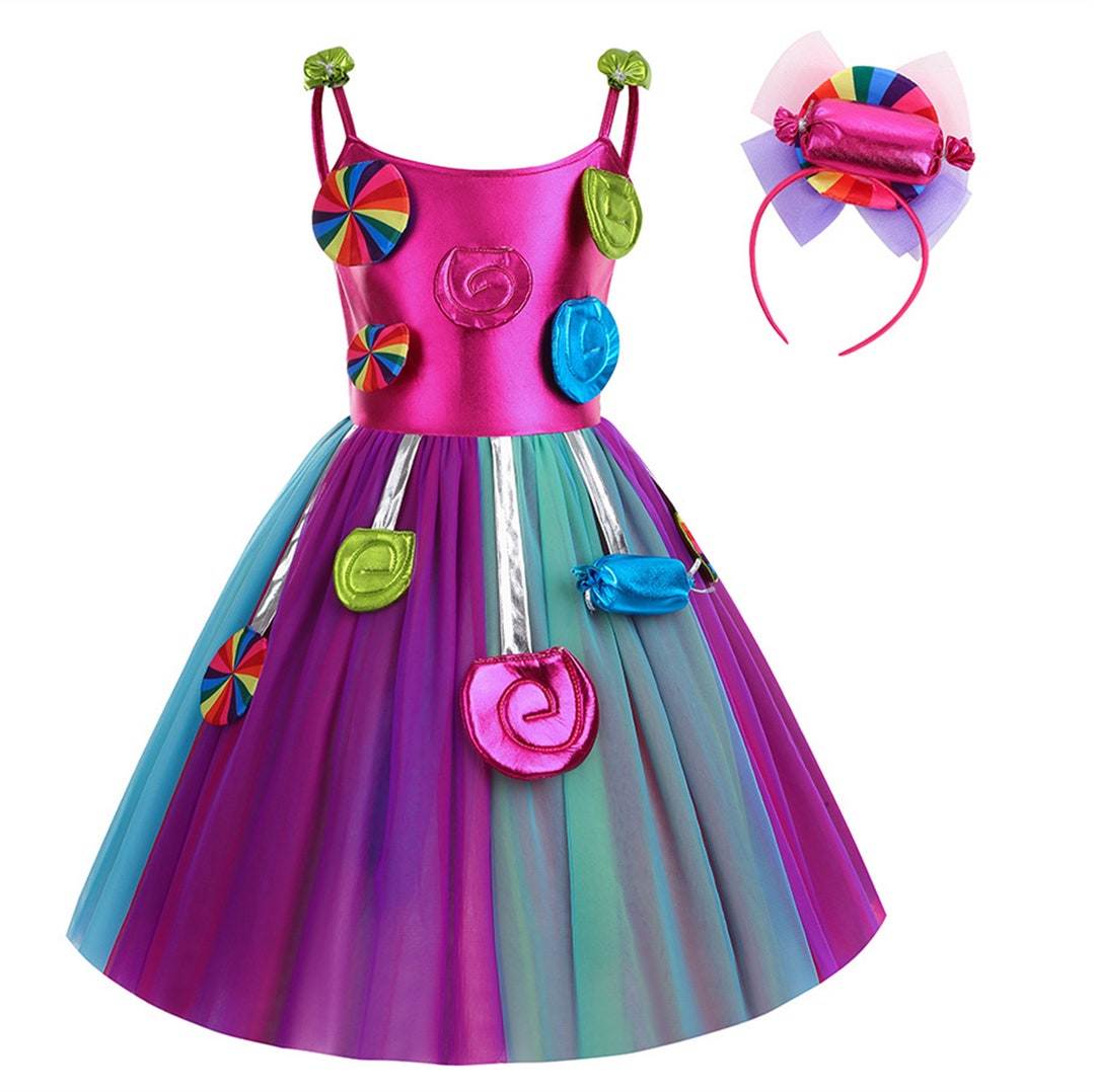 2023 Girls Candy Party Dress With Headband Candy Costume Etsy