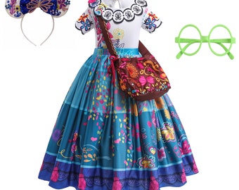 Girls Dress up for Mirabel Halloween Cosplay Cotume Mirabel Dress with Accessories
