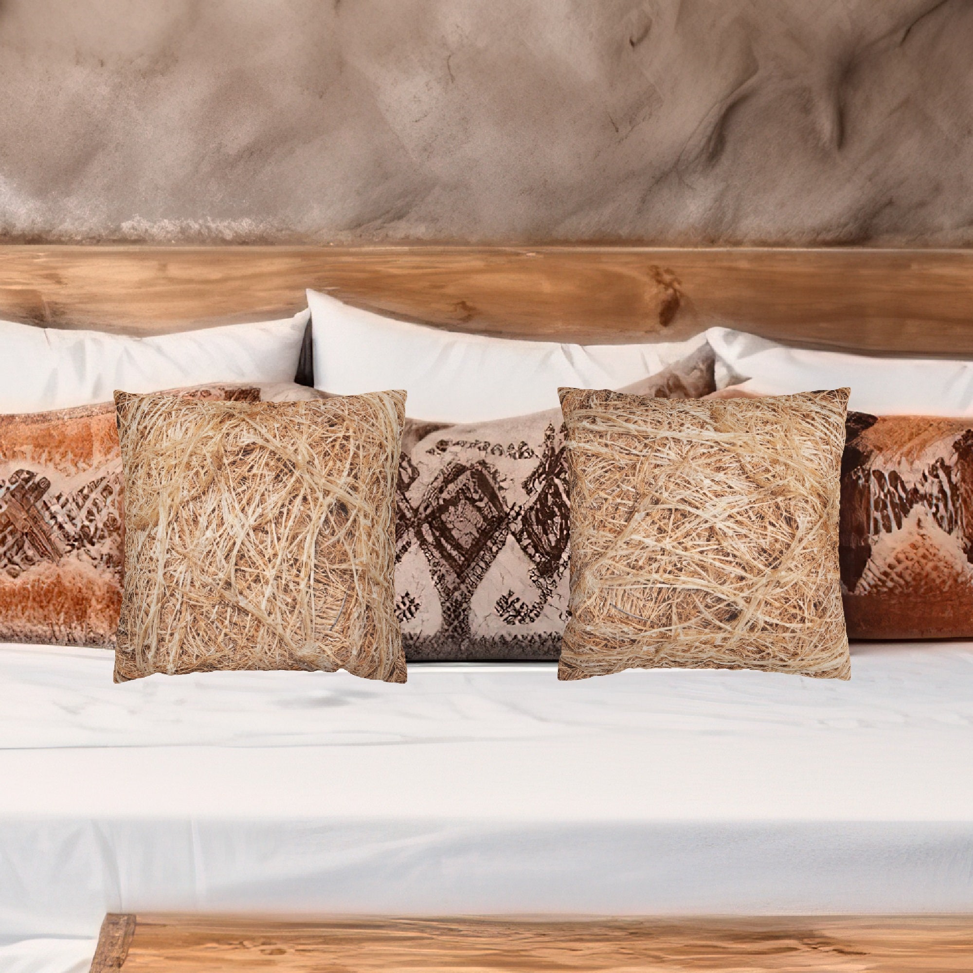 Hay Bed Pillow Case - Straw Bale Bedroom Decor - Barn Farm Theme ...