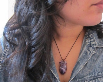 Amethyst Pendant Necklace Amethyst Crystal Necklace Cluster Pendant Copper Wire Wrapped Gemstone Necklace Boho Festival Necklace