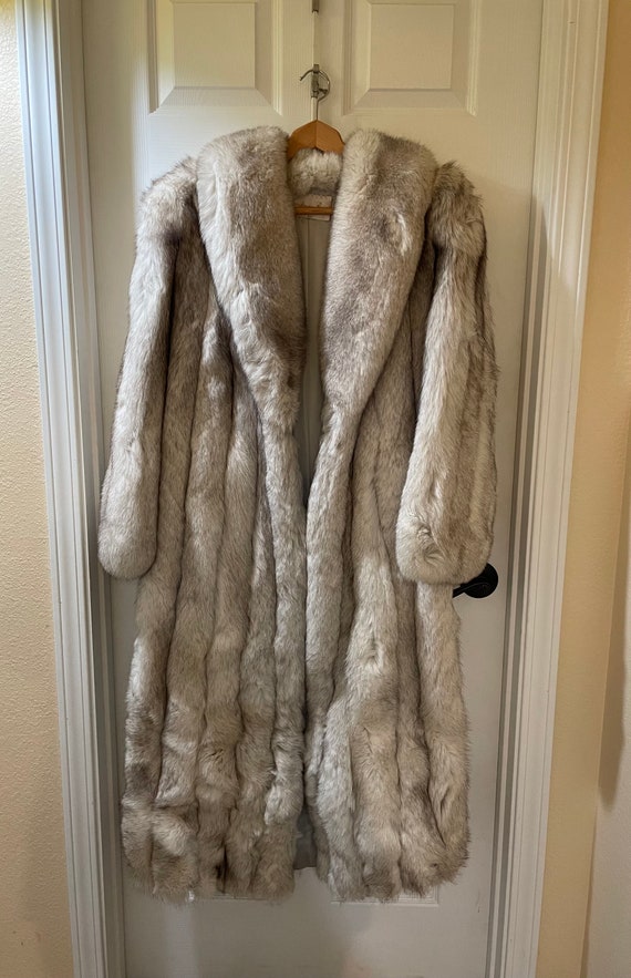 Natural blue fox fur full length coat fully lined 