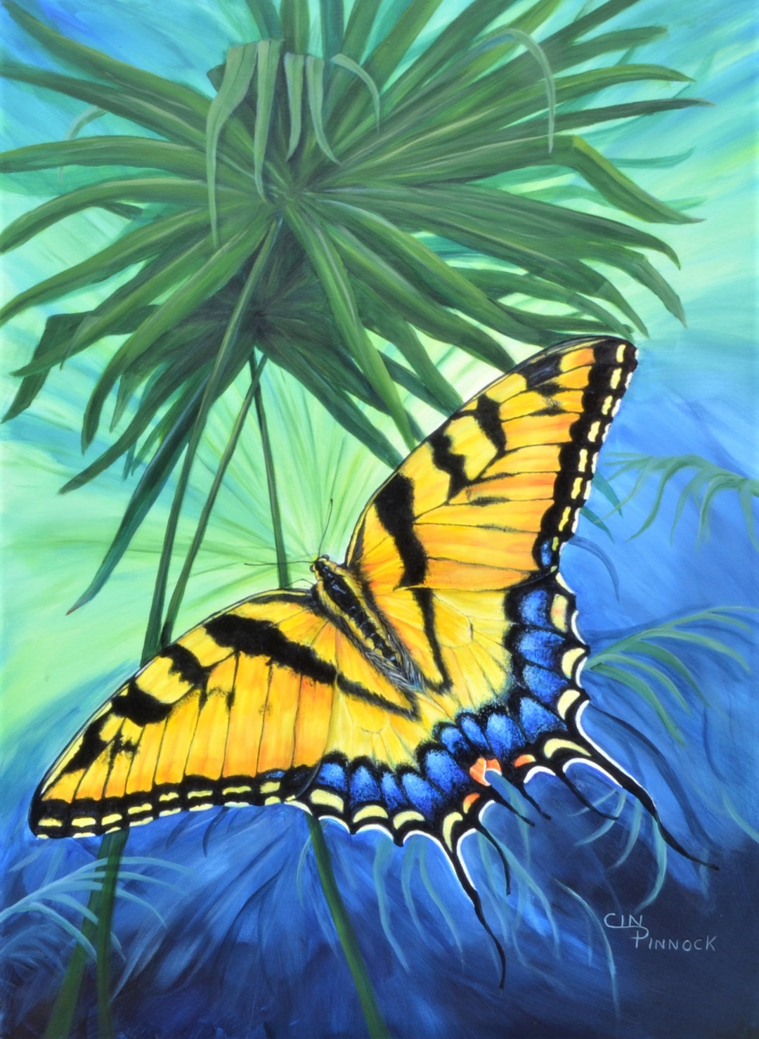 Butterfly Yellow Swallowtail Original Acrylic Artwork Painting