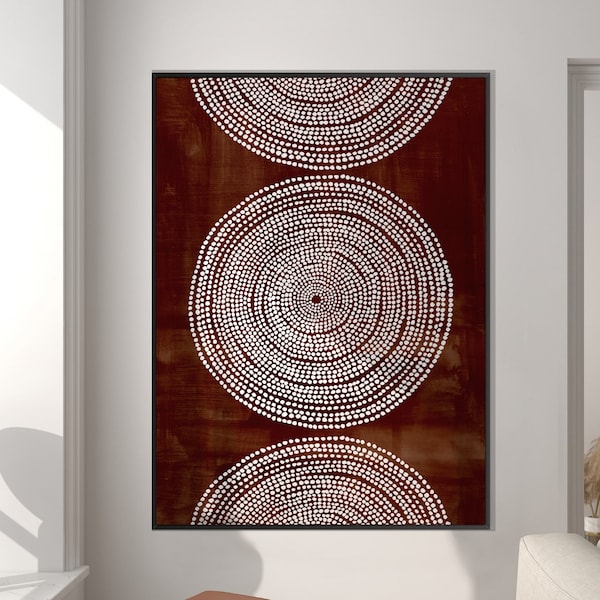 Ethnic Style Dots Kunstdruck, ethnische Dekor Kunst Terrakotta geometrischer Stammes-Stil Boho Minimal Art Room Decor Housewarming Eco freundliches Geschenk