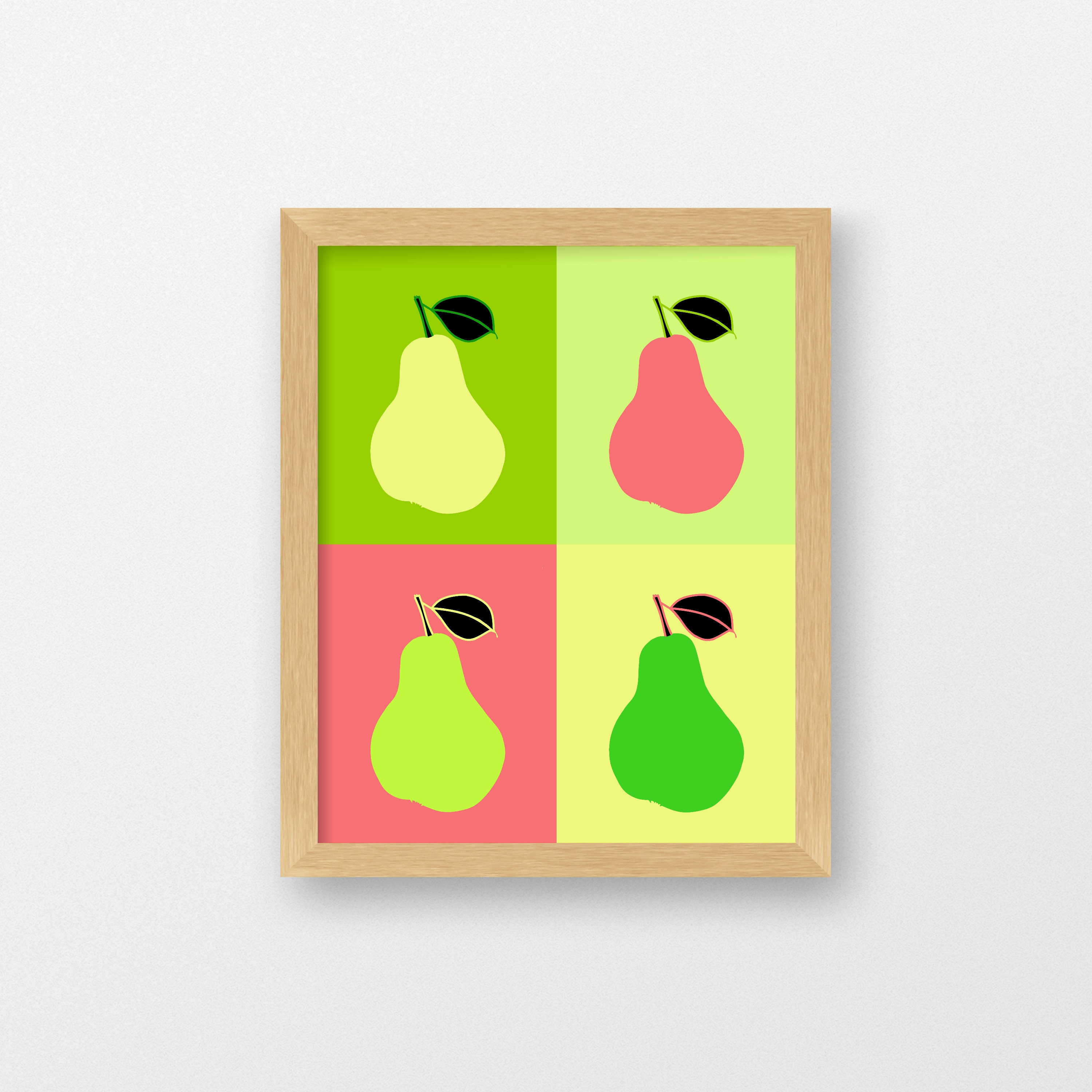 Kitchen Mid Century Printable Abstract Pear Art Illustration Pop Art Poster Dining Room Kitchen Restaurant Decor Nordic Art Gift Her Him